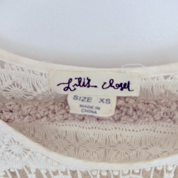 Cutest lace cream/ivory blouse XS - Picture 3 of 5